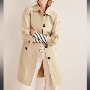 Boden Belted Trench Coat Natural Color - Size 16